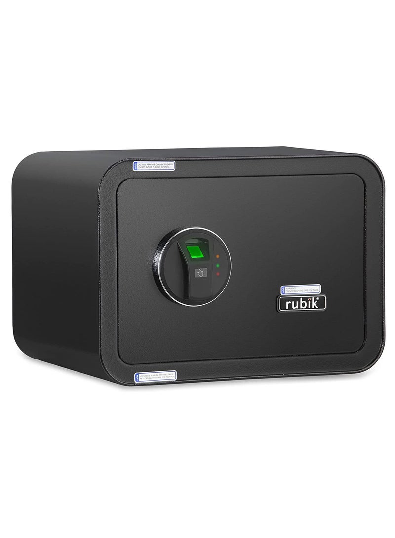 Rubik Safe Box Fingerprint Lock, Fire Resistant A4 Document Size Biometric Safety Deposit Box for Money Documents Home Office RB25QC9 (25x35x28cm) Black