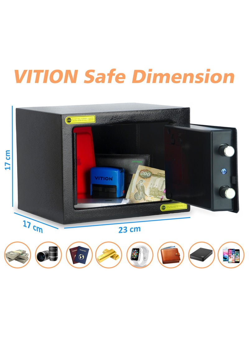 Safe Box Small Digital Security Lock with Key For Passports Cash Money Jewelry Watches Suitable Home Office Travel