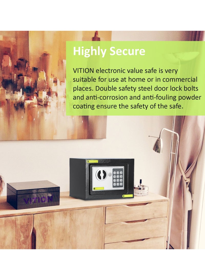 Safe Box Small Digital Security Lock with Key For Passports Cash Money Jewelry Watches Suitable Home Office Travel