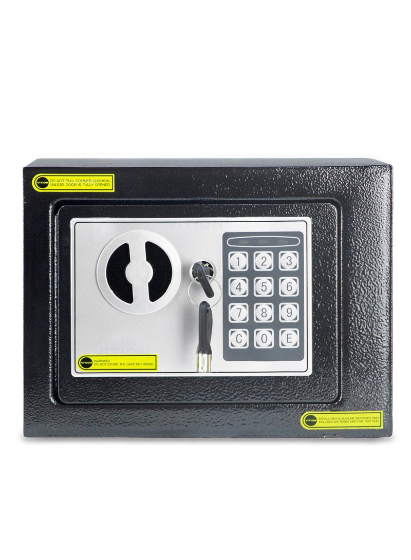 Safe Box Small Digital Security Lock with Key For Passports Cash Money Jewelry Watches Suitable Home Office Travel