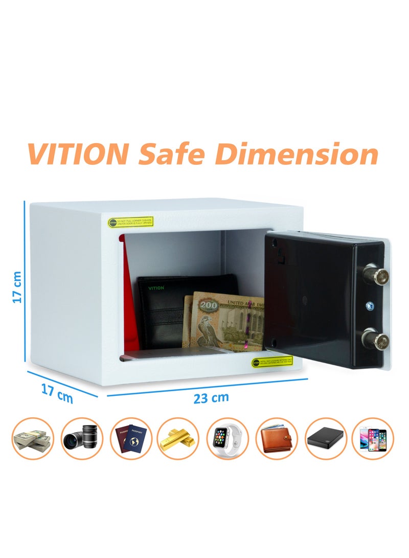 Safe Box Small Digital Security Lock with Key For Passports Cash Money Jewelry Watches Suitable Home Office Travel