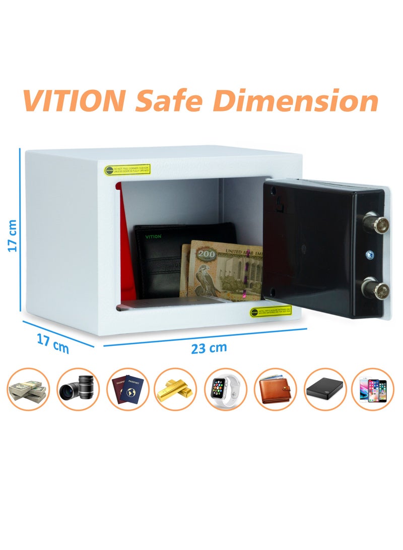 Safe Box Small, Cash Deposit Drop Slot Security Locker with Keys and Digital Keypad LED Indicator for Passports Cash Money Jewelry Watches Suitable for Home & Office