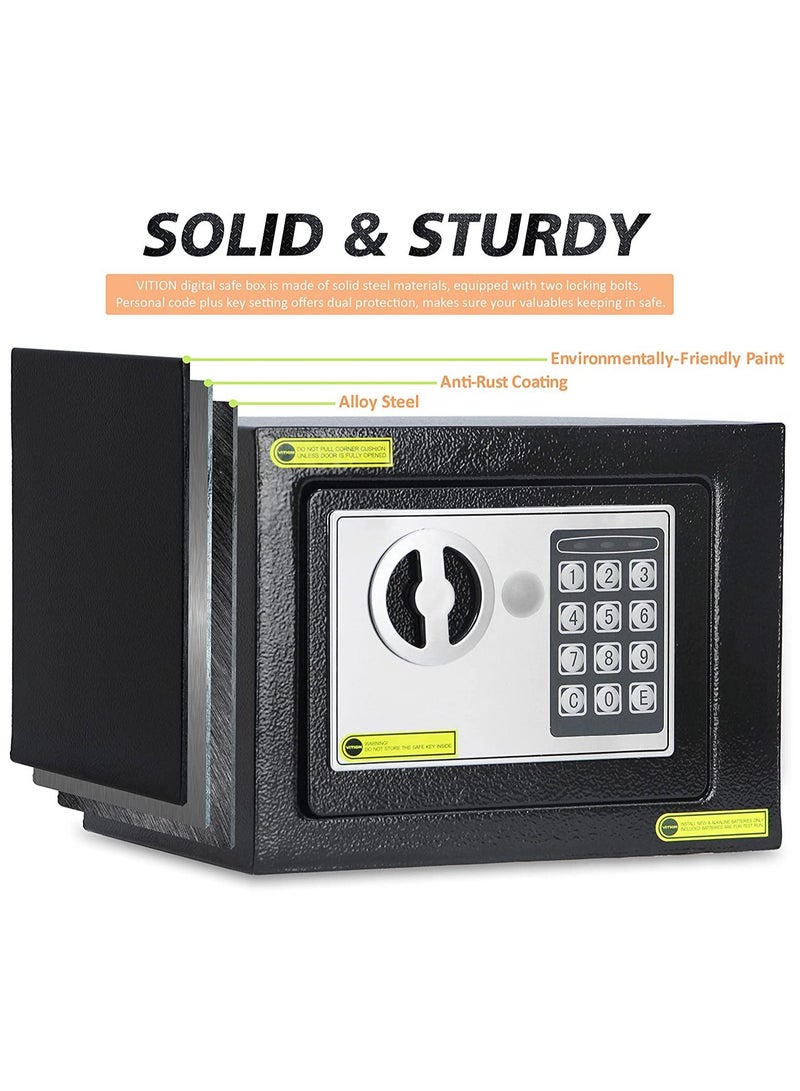 Safe Box Small, Cash Deposit Drop Slot Security Locker with Keys and Digital Keypad LED Indicator for Passports Cash Money Jewelry Watches Suitable for Home & Office