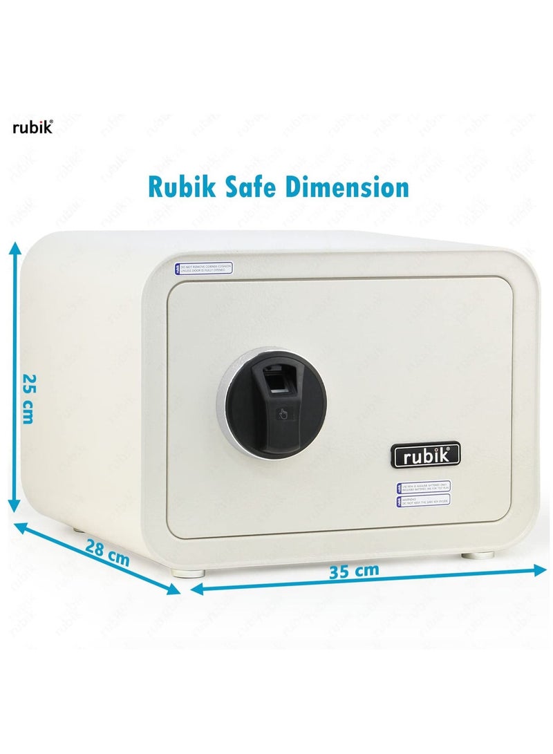 Safe Box with Biometric Fingerprint Lock A4 Document Size Safety Deposit Box for Home Office Shop RB25QC9 (25x35x28cm)