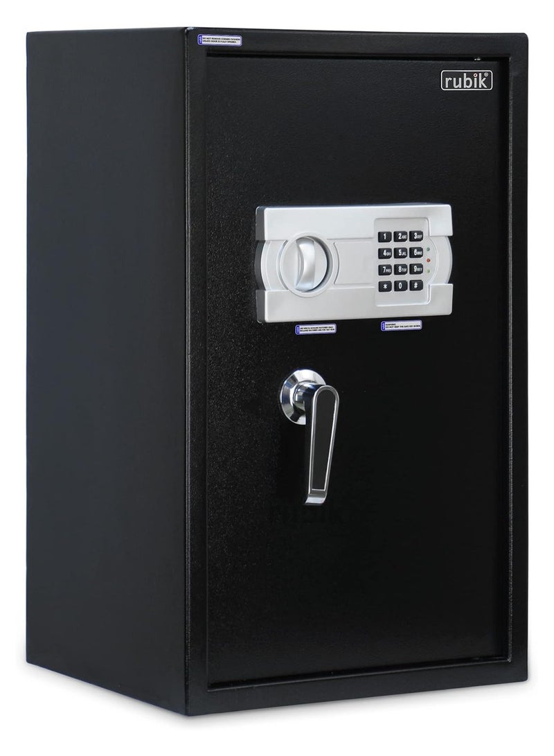 Safe Box Large with Digital Keypad and Key Lock Protect Money Documents Jewelry for Home Office N60EG (Size 60x36x30cm) Black