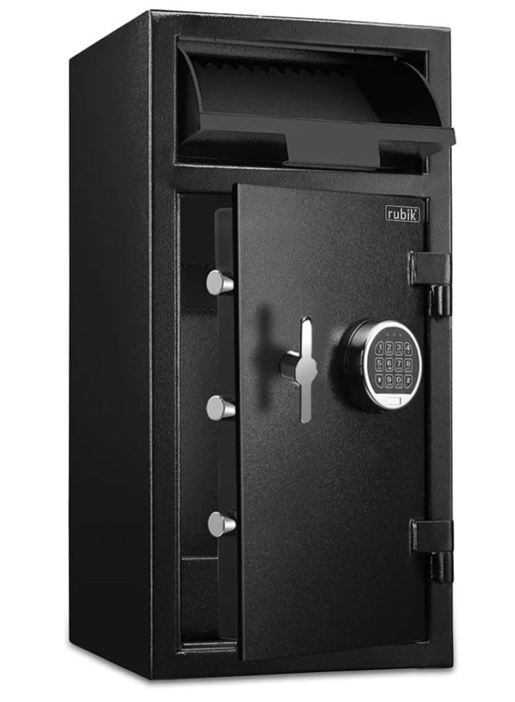 Depository Safe Box With Large Front Load Deposit Chute, Digital Combination Lock and Fireproof for Business Cash Money 74KG, RB-DS70 (70x34x38cm) Black
