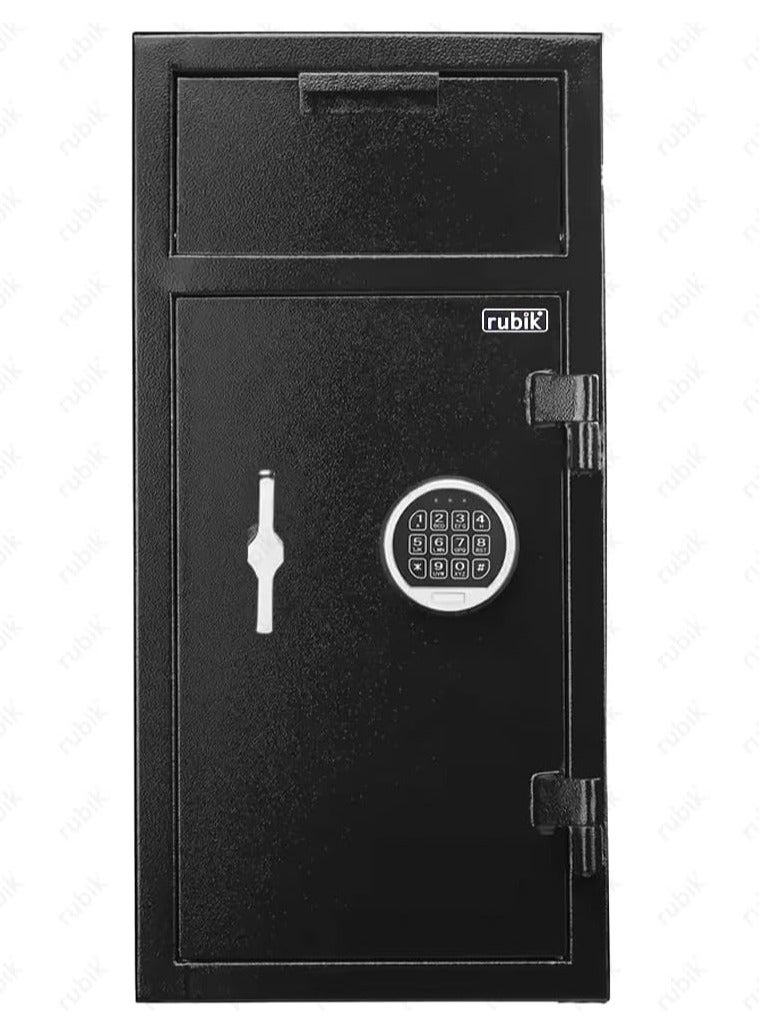 Depository Safe Box With Large Front Load Deposit Chute, Digital Combination Lock and Fireproof for Business Cash Money 74KG, RB-DS70 (70x34x38cm) Black