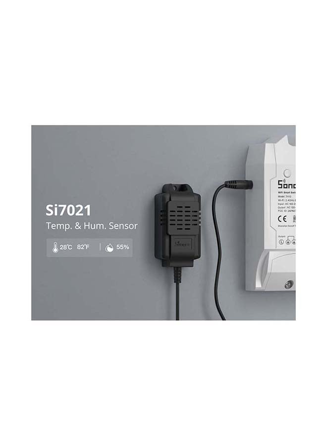 DIY Si7021 Temperature & Humidity Measuring Sensor Plug-in With TH10/TH16 Temperature Measuring -10 C to +85 C Humidity Measuring 0 to 80% RH 0.5 cm Cable Black 8cm