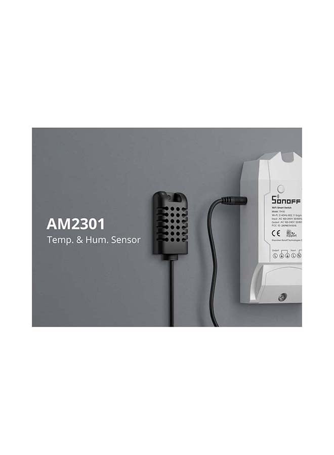 DIY AM2301 Temperature and Humidity Sensor Temp. Sensor Type: Resistive (-40 C to +80 C) Humidity Sensor Type: Capacitive (0 to 99.9%RH) 50cm Cable Black 3.5x8x5cm