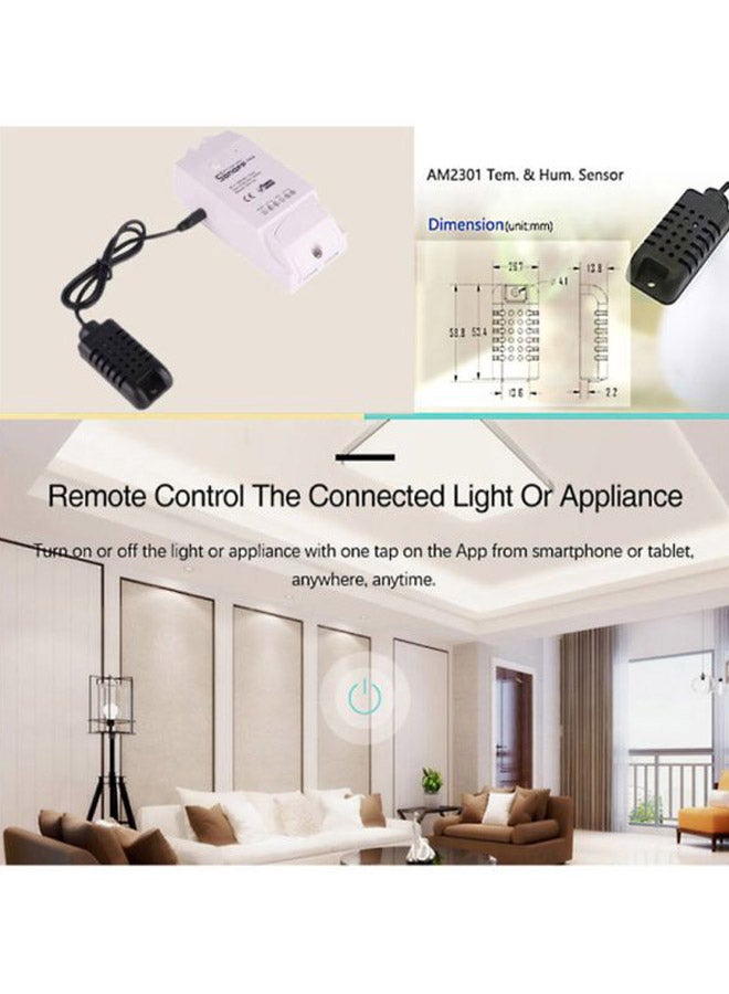 DIY AM2301 Temperature and Humidity Sensor Temp. Sensor Type: Resistive (-40 C to +80 C) Humidity Sensor Type: Capacitive (0 to 99.9%RH) 50cm Cable Black 3.5x8x5cm