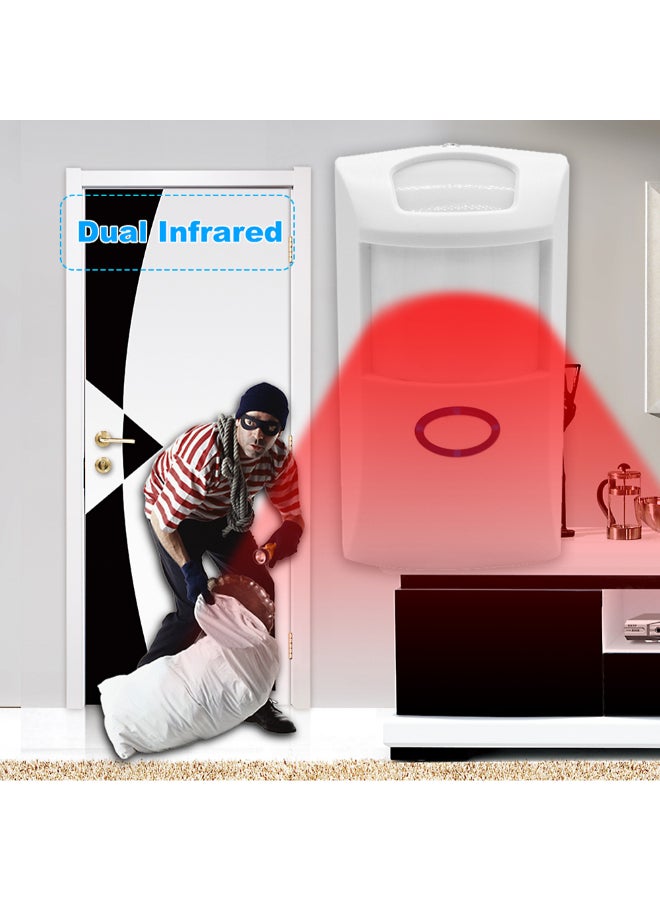 PIR2 Auto Dual IR Wireless Motion Detector RF Sensor For Alexa Google Home White