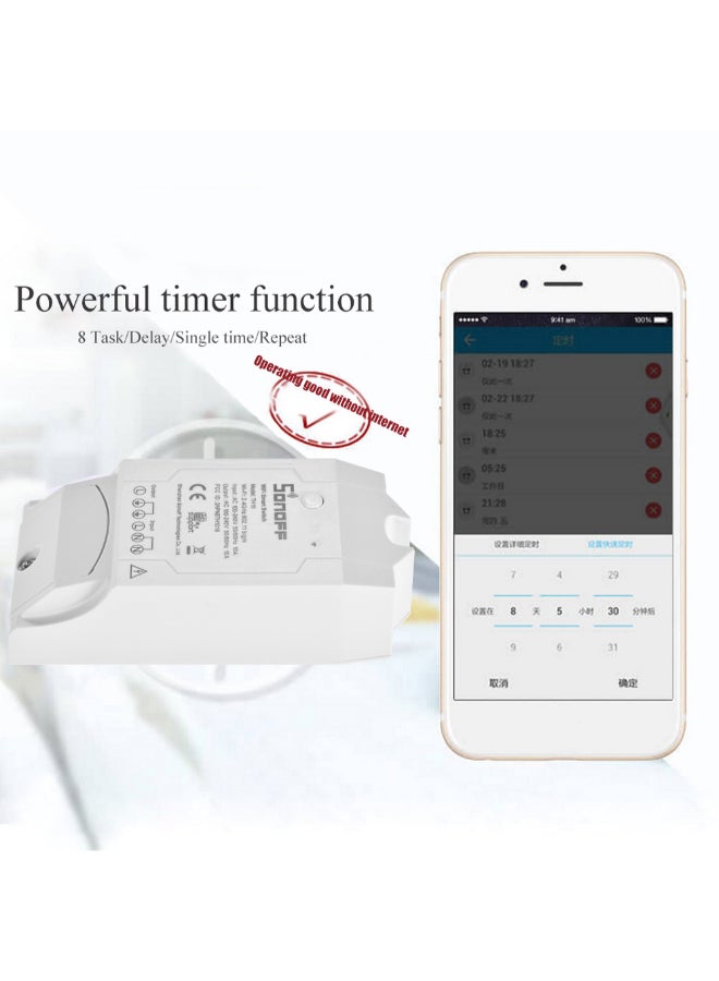 TH10 WiFi Smart Switch Remote Controller Temperature And Humidity Sensor White/Black