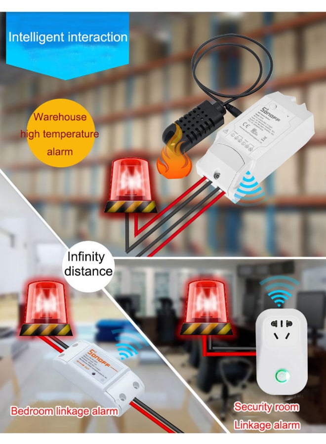 TH10 WiFi Smart Switch Remote Controller Temperature And Humidity Sensor White/Black