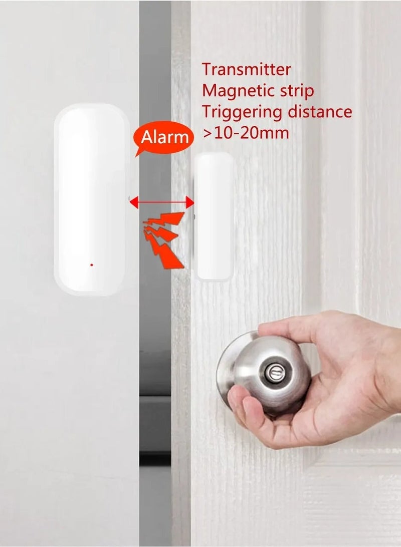 Smart Door And Window Sensor, Solar Powered Smart Wifi Door Window Sensor Alarm, Wireless Door Window Magnetic Entry Detector Sensor, App Control Contact Sensor For Home Security
