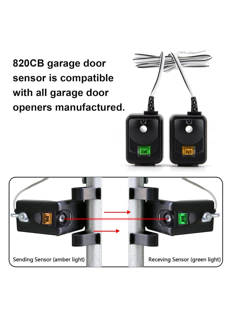 820CB Garage Door Safety Sensor & Brackets Replacement Kit for 41A5034/ G801CB-P/801CB/041-0136 for Chamberlain LiftMaster Sears Craftsman Garage Door Openers (2PCS)