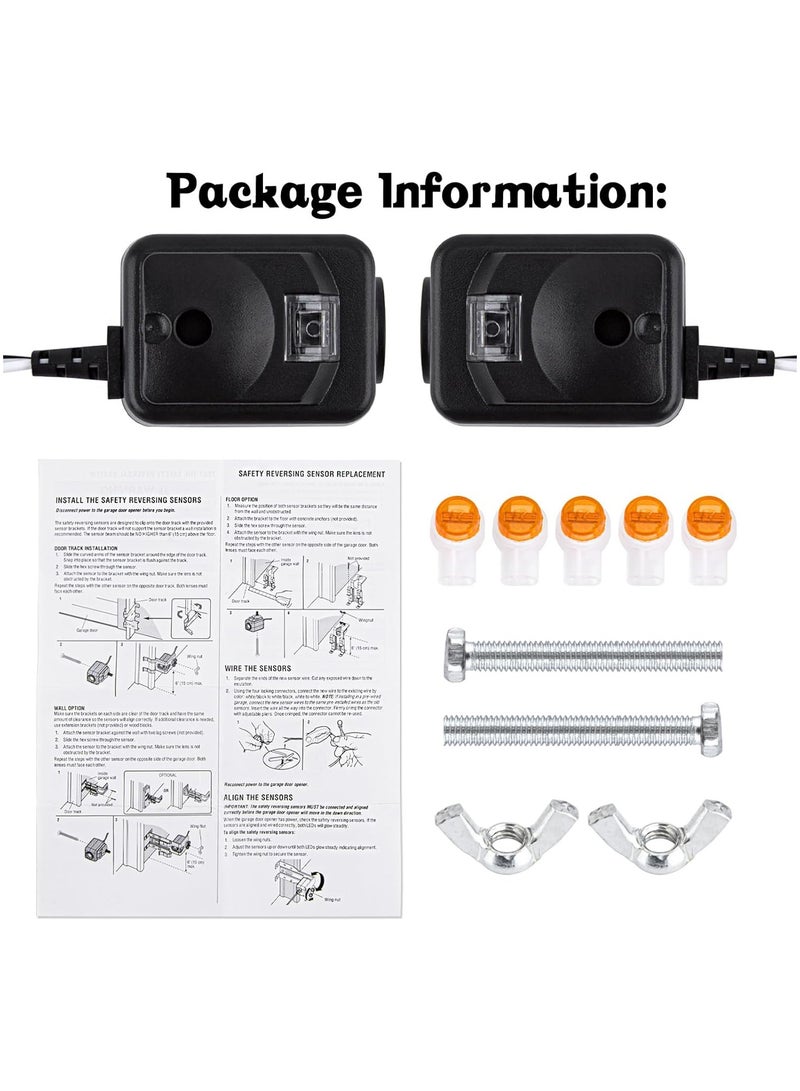 820CB Garage Door Safety Sensor & Brackets Replacement Kit for 41A5034/ G801CB-P/801CB/041-0136 for Chamberlain LiftMaster Sears Craftsman Garage Door Openers (2PCS)