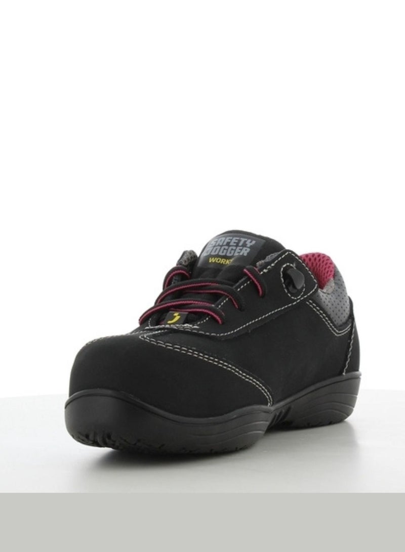 Low-cut safety shoe in nubuck, designed for ladies