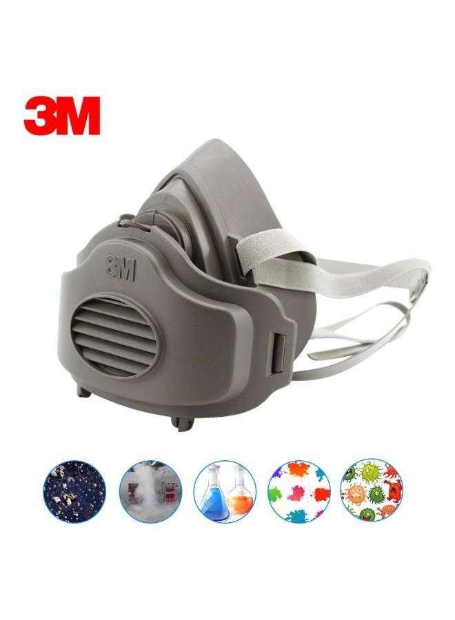 Half Face Respirator Mask Grey/White