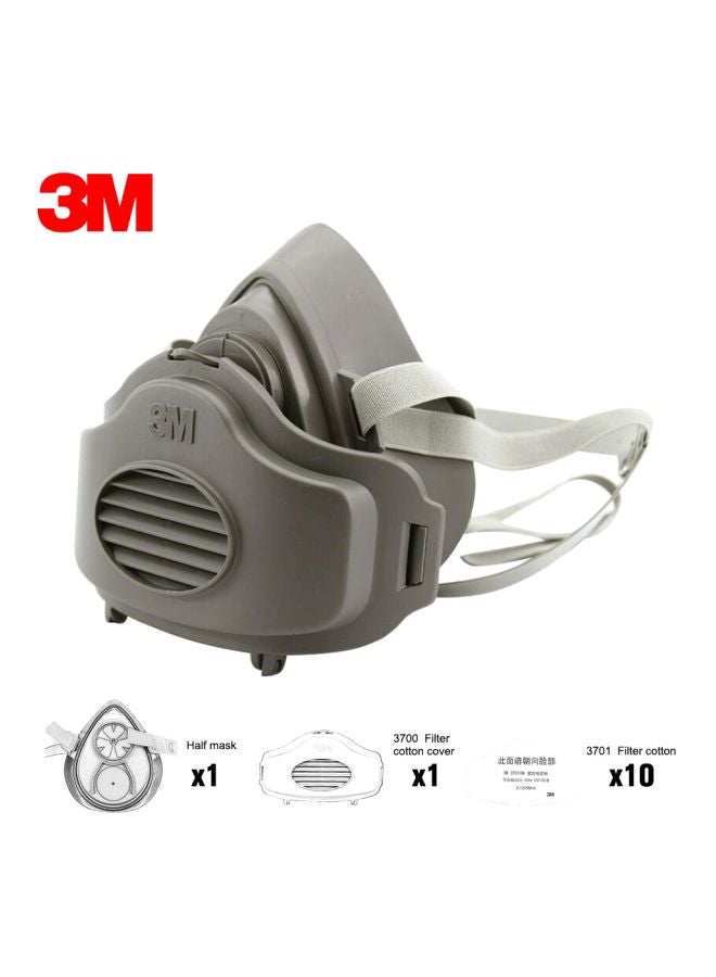 Half Face Respirator Mask Grey/White