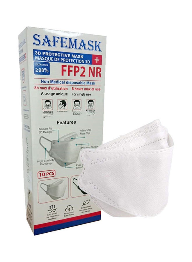 Pack Of 10 N95 3D Protective Mask White