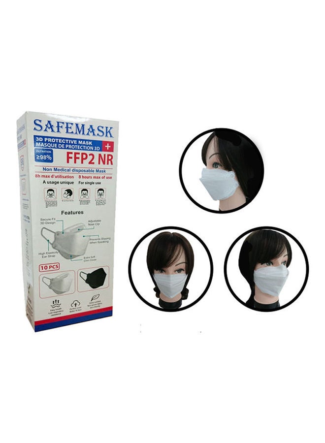 Pack Of 10 N95 3D Protective Mask White