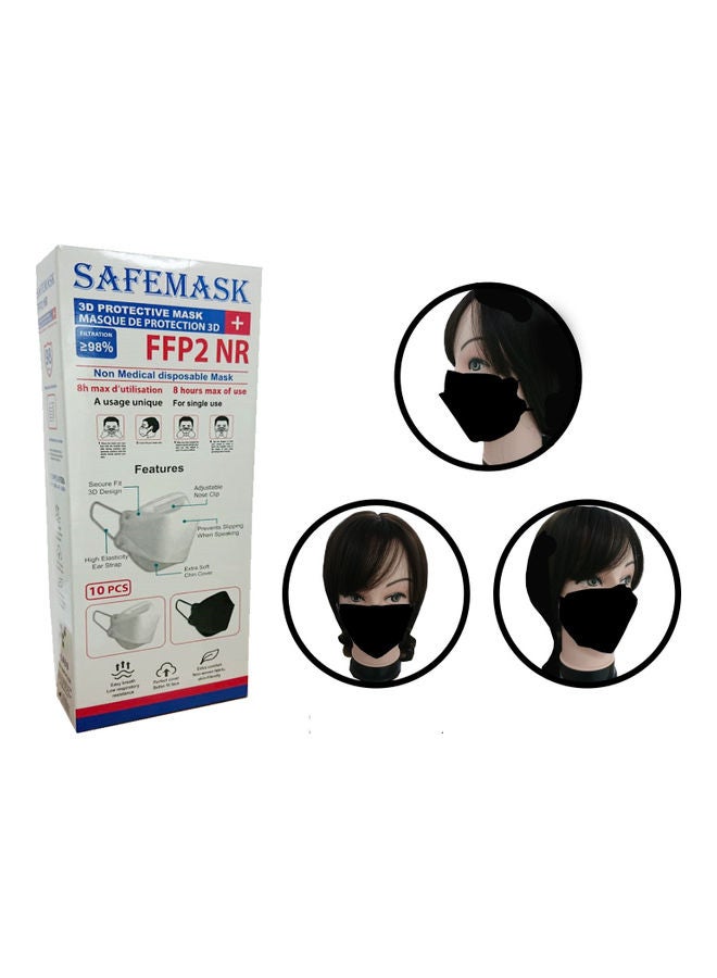 Pack Of 10 N95 3D Protective Mask Black