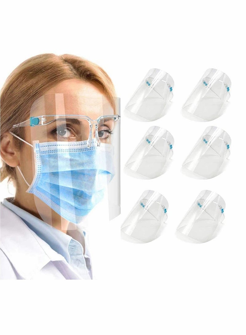 Reusable Silicone Safety Face Mask, Anti Air Dust Glasses Style Visor, 6 Pcs Transparent Fog Layer Unisex Mouth Cover Fashion Protective for Daily Use