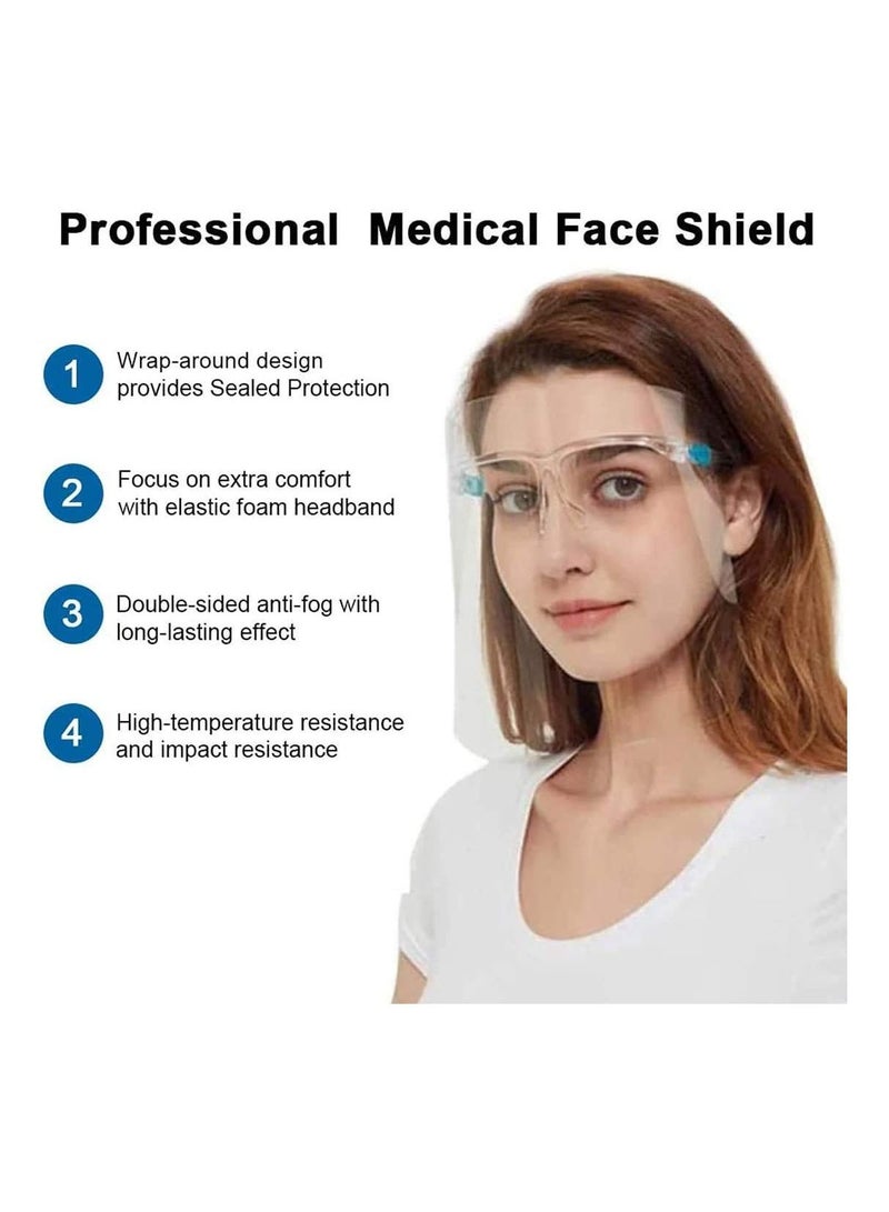 10 Pack Face Shield Wearing Glasses Visor Transparent Anti-Fog Protect Eyes And