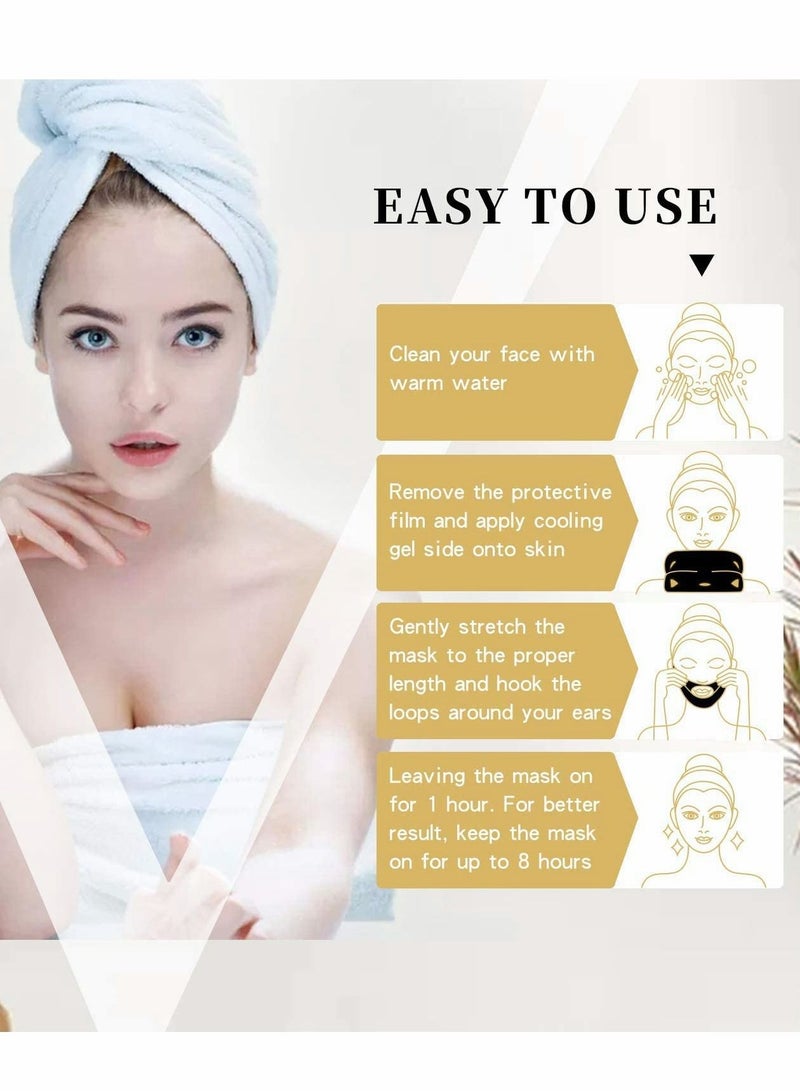 V-Shape Mask, Hanging Ears Hydrogel Line V, Lifting and Contouring Facial Line, Suitable for Double Chin Reduction,