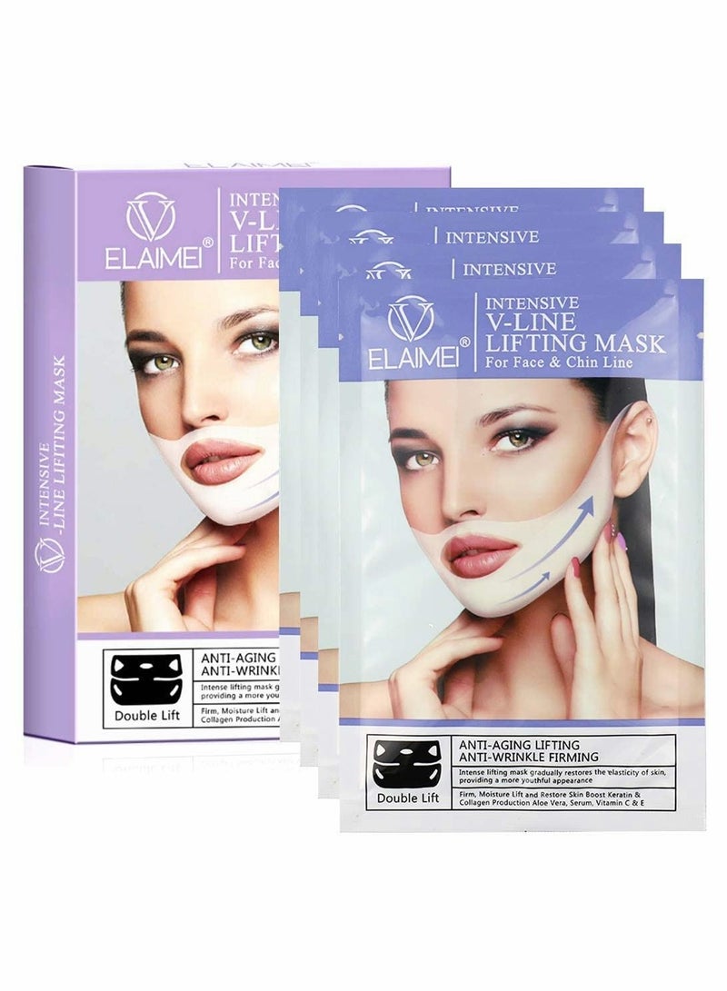 V-Shape Mask, Hanging Ears Hydrogel Line V, Lifting and Contouring Facial Line, Suitable for Double Chin Reduction,