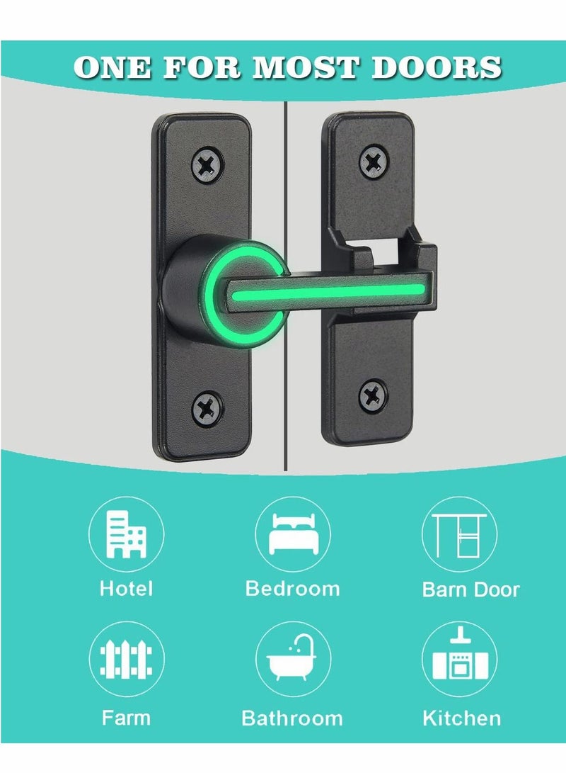 180 Degree Right Angle Door Lock, Heavy Duty Flip Door Latch Bolt Lock cam Lock Door and Window Push-Pull Lock Rod Bolt barn Push-Pull Door Lock (Luminous Tone)