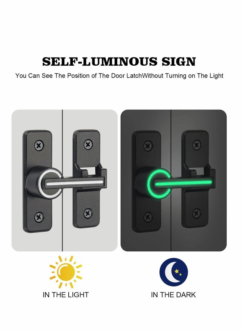 180 Degree Right Angle Door Lock, Heavy Duty Flip Latch Bolt Lock cam and Window Push-Pull Rod barn (Luminous Tone)