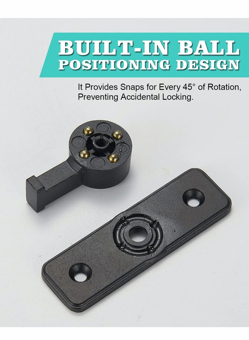 180 Degree Right Angle Door Lock, Heavy Duty Flip Latch Bolt Lock cam and Window Push-Pull Rod barn (Luminous Tone)