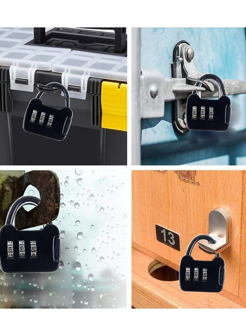 Luggage Locks Suitcase , 3 Digit Combination Lock, Anti Theft Locker Padlock with Alloy Body, for Luggage, Gym, Travel Bag, (5PCS)