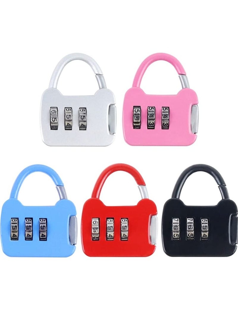 Luggage Locks Suitcase , 3 Digit Combination Lock, Anti Theft Locker Padlock with Alloy Body, for Luggage, Gym, Travel Bag, (5PCS)