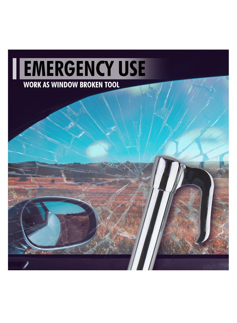 Steering Wheel Lock Bar, Heavy Duty Anti-Theft Security Brake Pedal with Adjustable Length 2 Keys, Silver