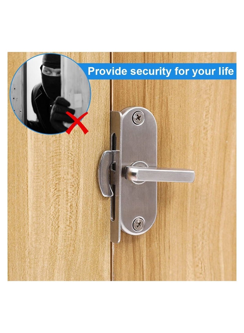 Stainless Steel Sliding Door Lock, 90 Degree Flip Latch Cam Curved Buckle Barn Moving Right Angle for Wooden Doors,