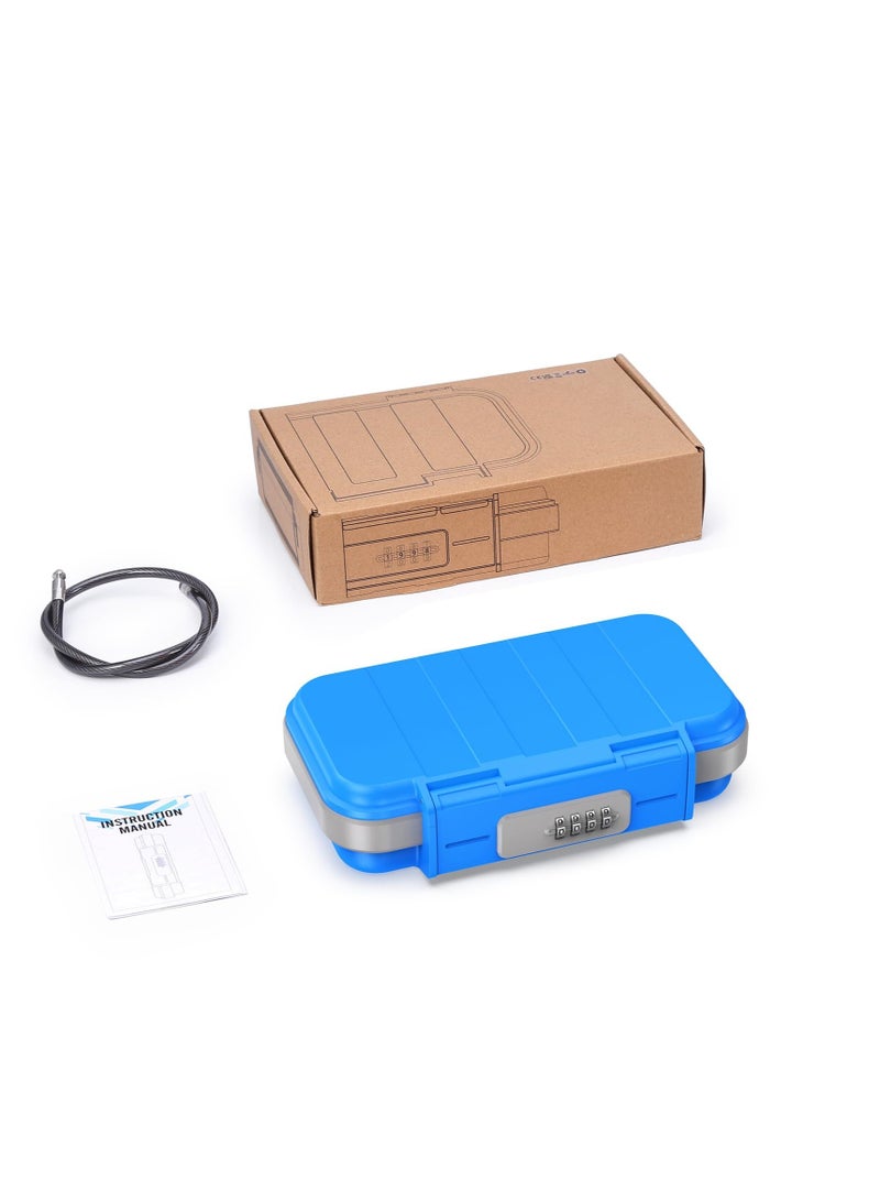 Portable Safe Box, Combination Security Case LockBox with Code, Waterproof Anti-Theft Safe Lockbox, with Removable Chain, Portable Lock Box for Car Dorm Beach Hotel Personal Items Safe