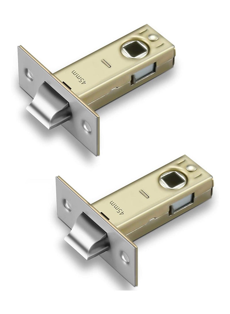 SYOSI 45mm Tubular Latch, 2 Sets of Mortice Latch Polished Chrome Door Designed to be Used with Sprung Lever Handles