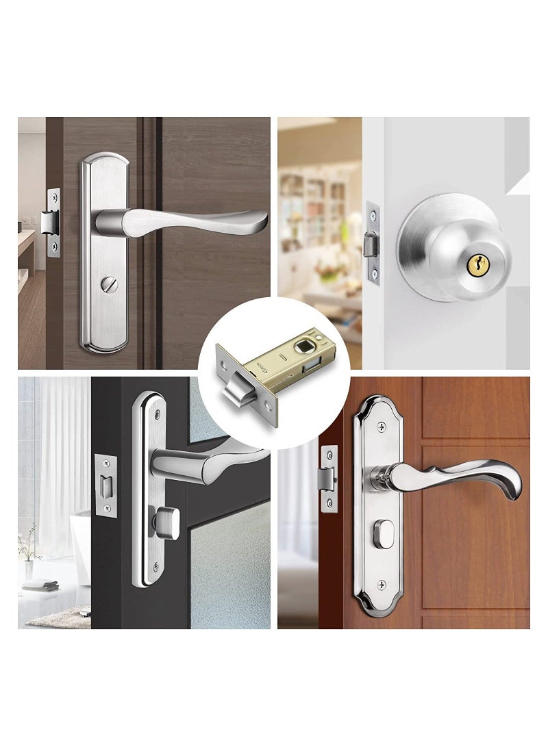SYOSI 45mm Tubular Latch, 2 Sets of Mortice Latch Polished Chrome Door Designed to be Used with Sprung Lever Handles