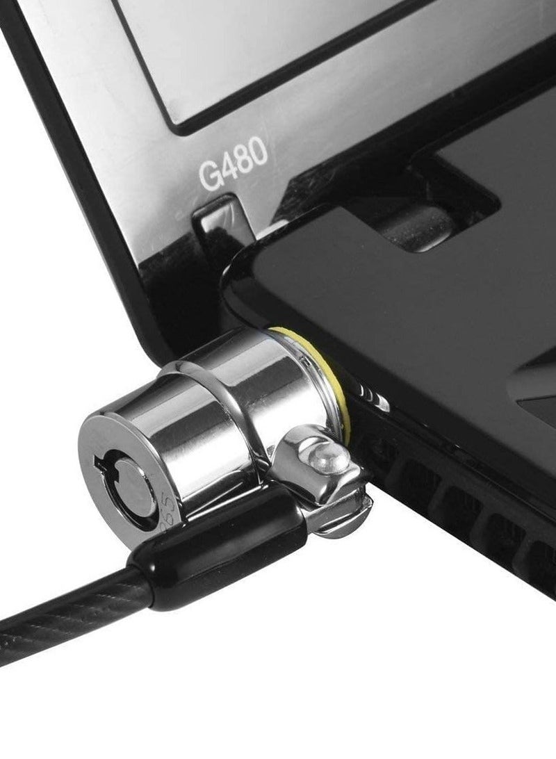 Laptop Cable Lock - Anti-Theft Hardware Security for Laptops, iMac, Tablets, and More Strong Pivoting Head Includes Anchor Plate 2 Keys Ideal Smartphone, Electronics