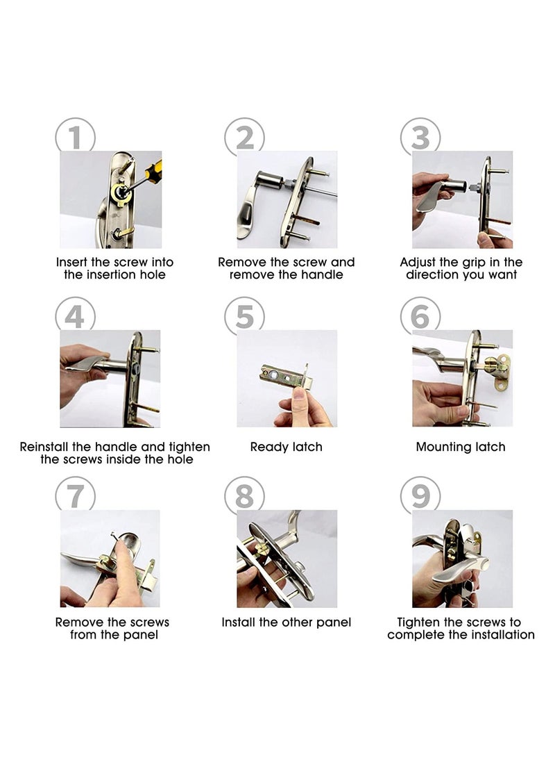SYOSI 45mm Tubular Latch, 2 Sets of Mortice Latch Polished Chrome Door Designed to be Used with Sprung Lever Handles