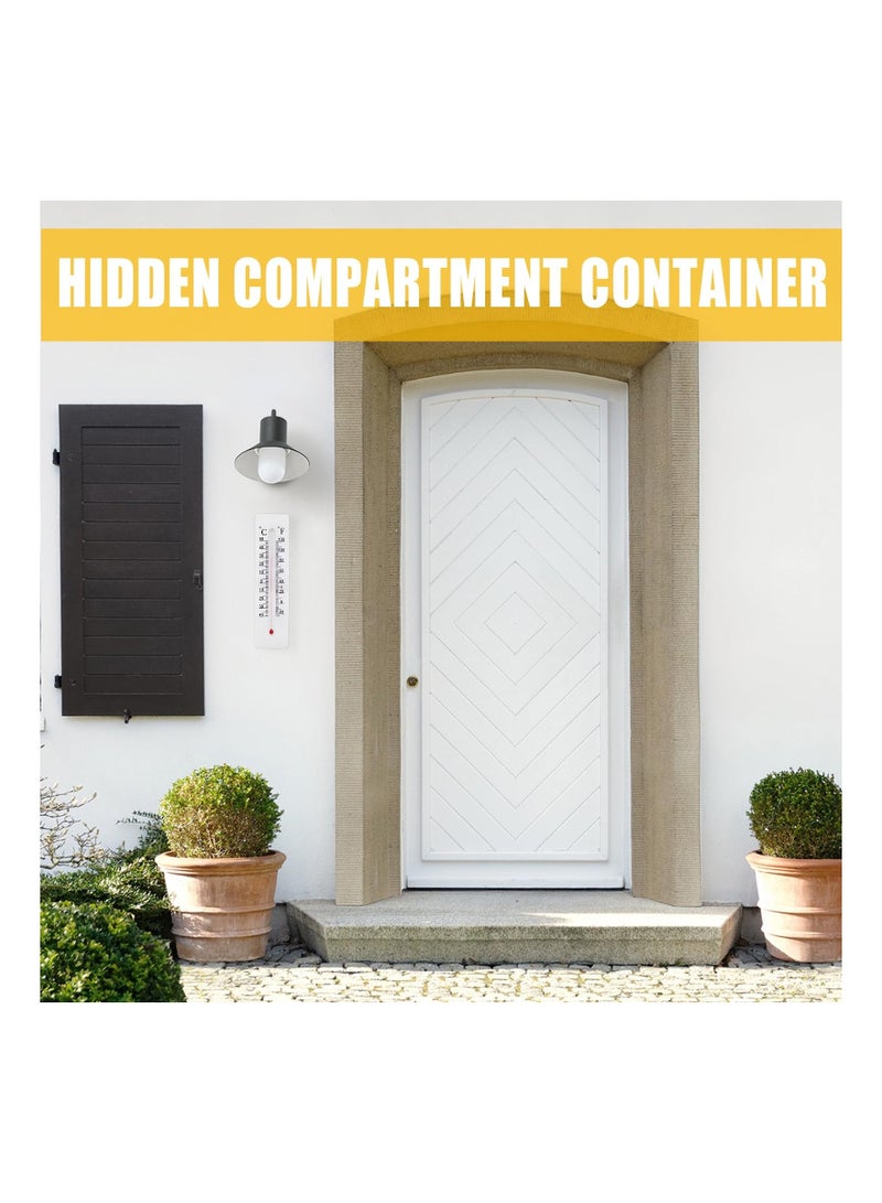 Key Cabinet Outdoor, Hide a Key, Thermometer Decorative Diversion Hidden Compartment Secret Storage, Hider Hiding Containers for Coins, Money and Key(2 Pack)