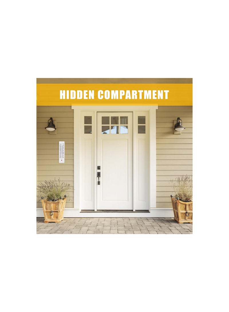 Key Cabinet Outdoor, Hide a Key, Thermometer Decorative Diversion Hidden Compartment Secret Storage, Hider Hiding Containers for Coins, Money and Key(2 Pack)