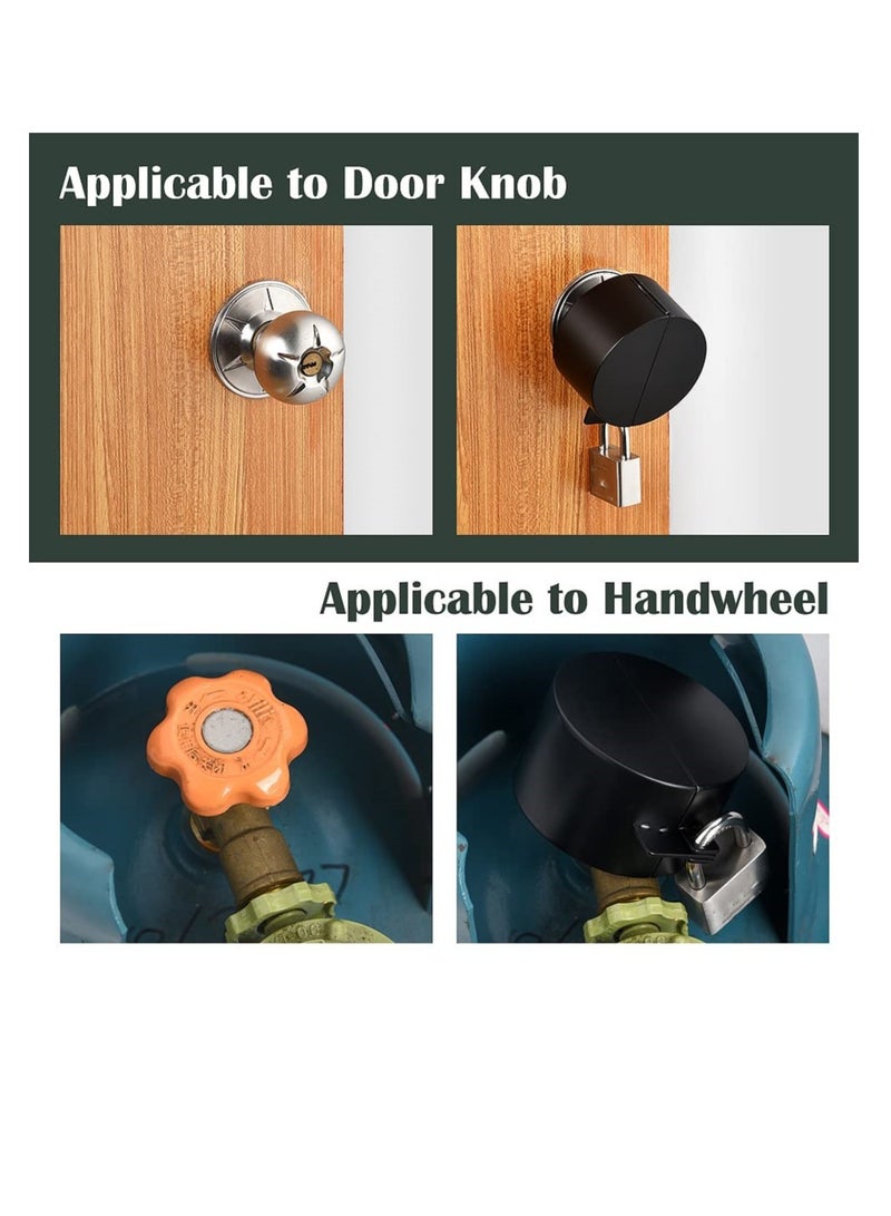 Door Handle Lock, Door Knob Lock Out Device, Disable The Doorknob/Faucet/Valve, Door Knob Child Proof Cover Case Prevents Operating The Knob (with Padlock)