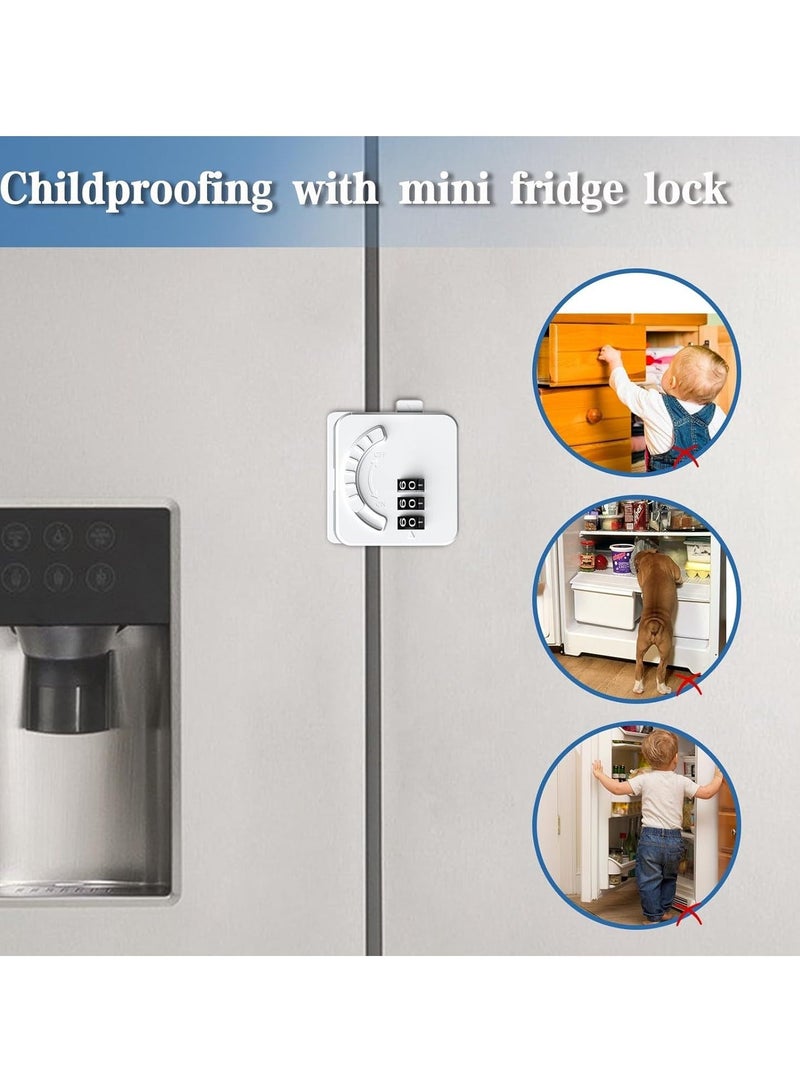 2 Pack Refrigerator Lock - Combination Fridge Locks for Kids - Childproof Refrigerator Door Locks