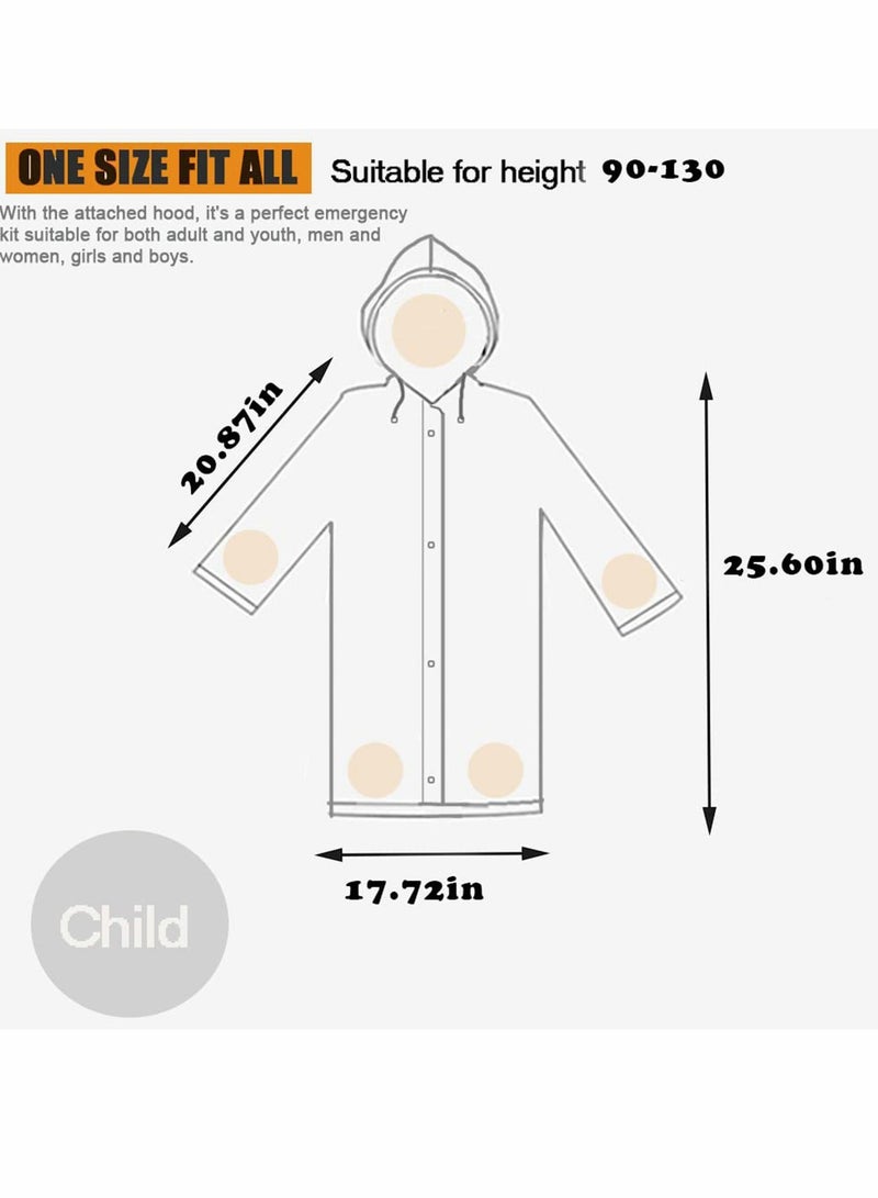 Children's raincoats, Cartoon Kids Rain Jacket, Boys Girls Hooded Rain Poncho Outdoors Kids Transparent Raincoat Student Rain Suit Waterproof Durable Windbreaker