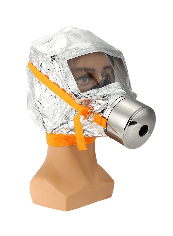 Fire Emergency Escape Smoke Mask Silver/Orange 22x11x14centimeter