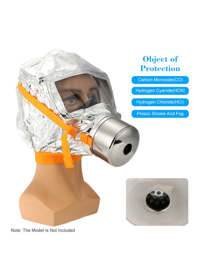 Fire Emergency Escape Smoke Mask Silver/Orange 22x11x14centimeter