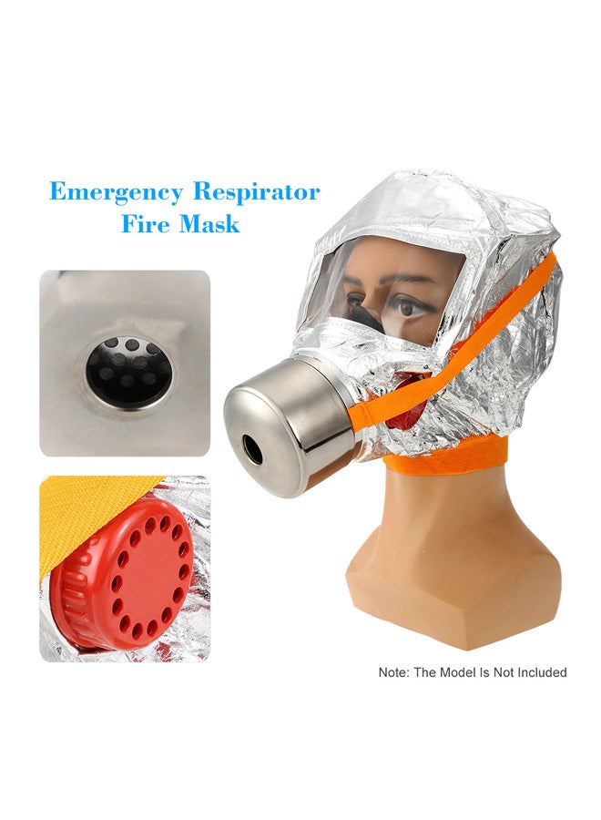 Fire Emergency Escape Smoke Mask Silver/Orange 22x11x14centimeter